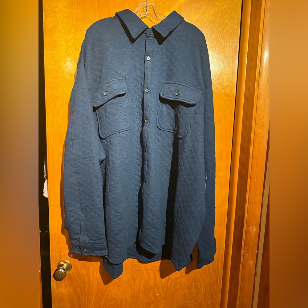St. John's Bay Men's Quilted Blue Shirt Jacket